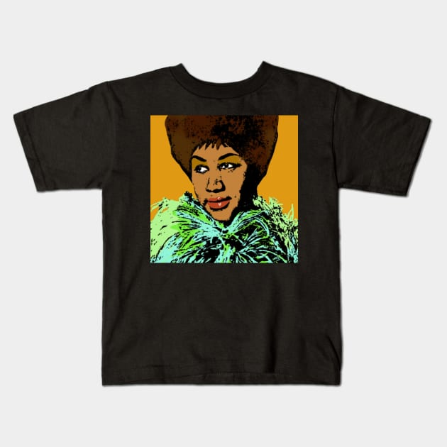 Aretha Franklin POP #3 Kids T-Shirt by SiSuSiSu